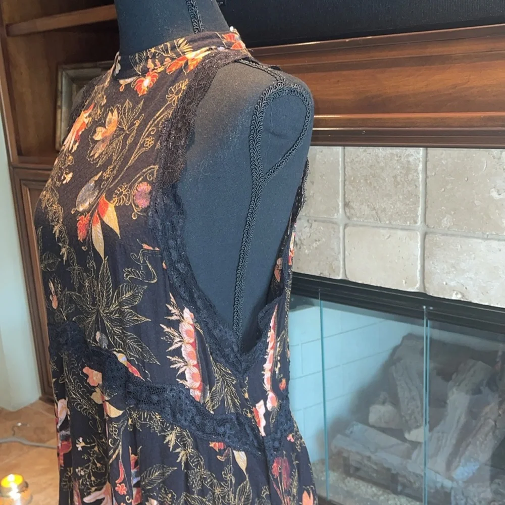 Free People Floral Mini With Lace Details
